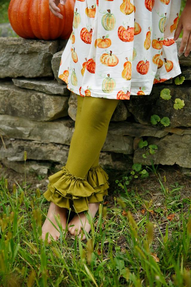 PREORDER Bella Triple Ruffle Pants - Herb - Pearls and Piggytails