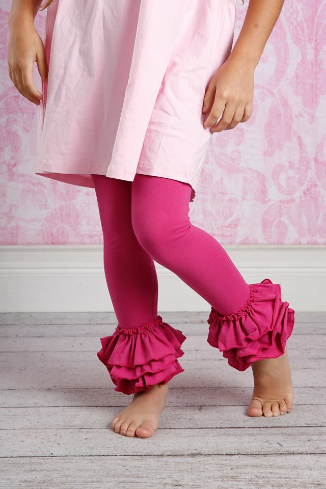 Bella Triple Ruffle Pants - Razzle