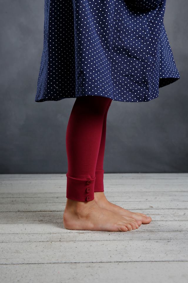 Sutton Button Leggings - Wine - Pearls and Piggytails