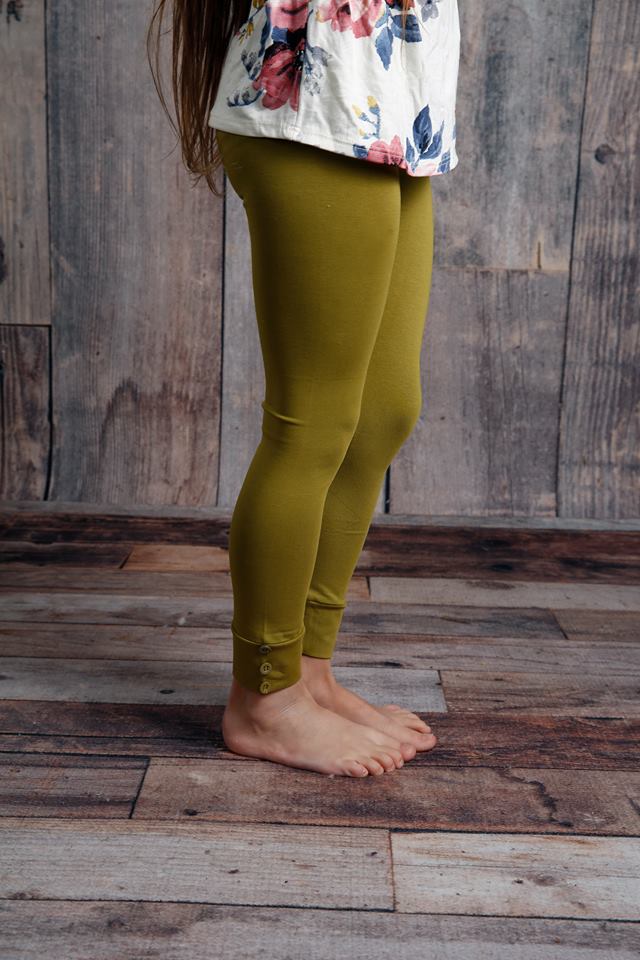 Sutton Button Leggings - Herb