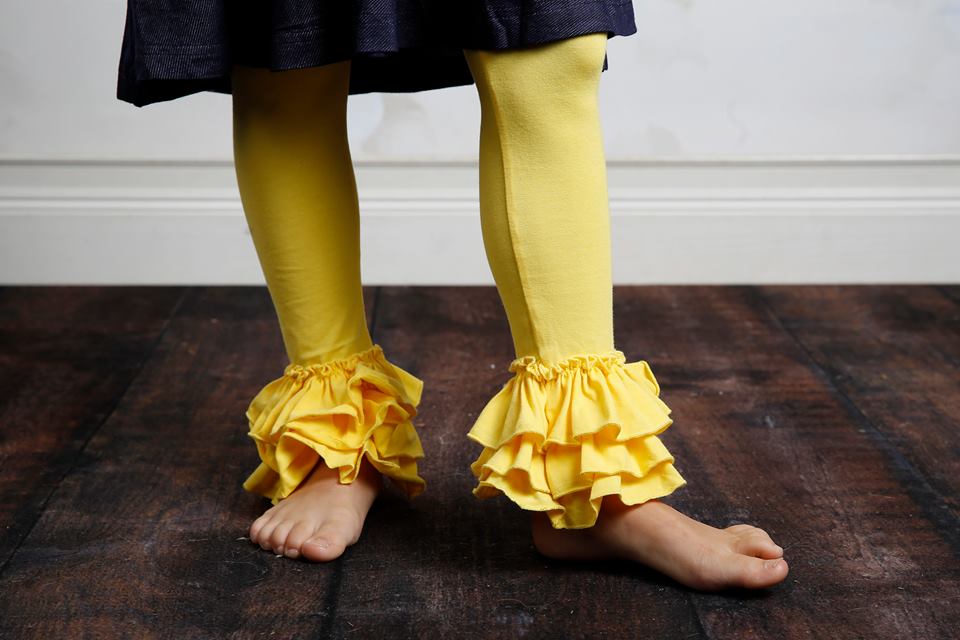 Bella Triple Ruffle Pants - Light Yellow