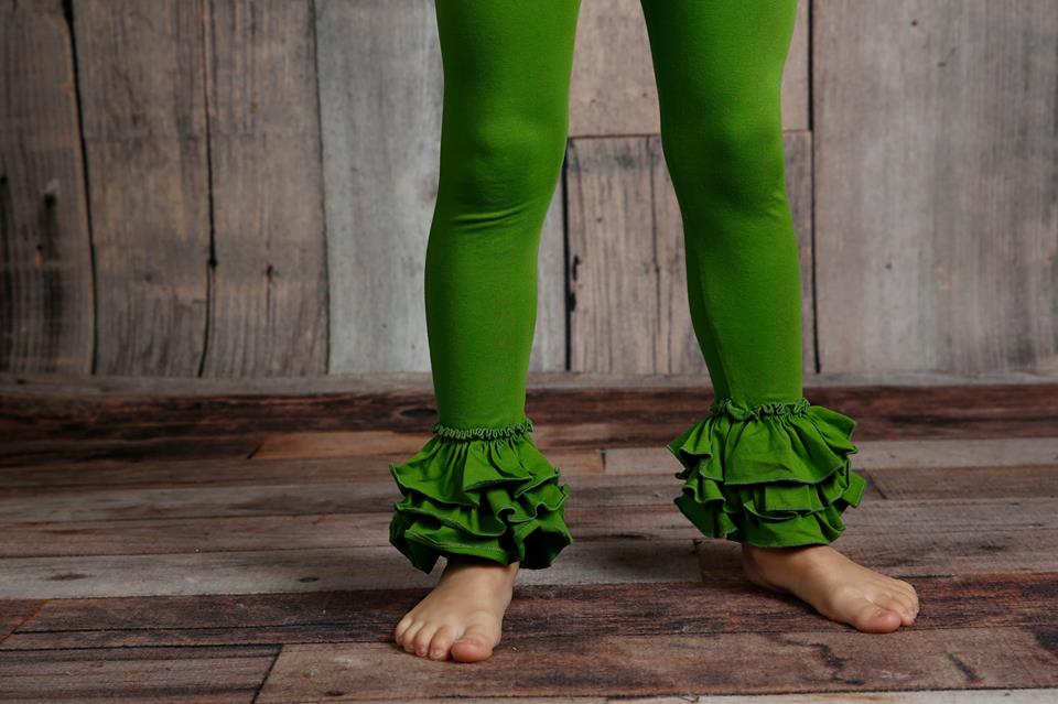 Bella Triple Ruffle Pants - Seaweed