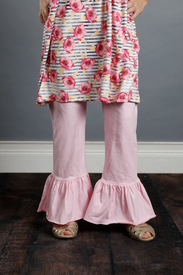Ellie Ruffle Pants - Light Pink - Pearls and Piggytails