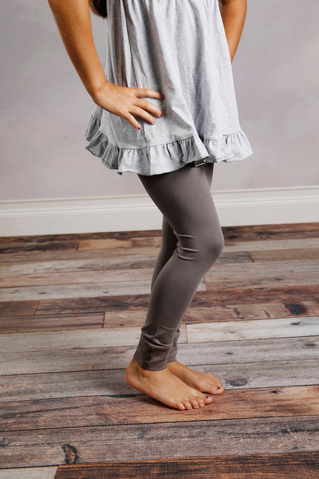 Sutton Button Leggings - Grey