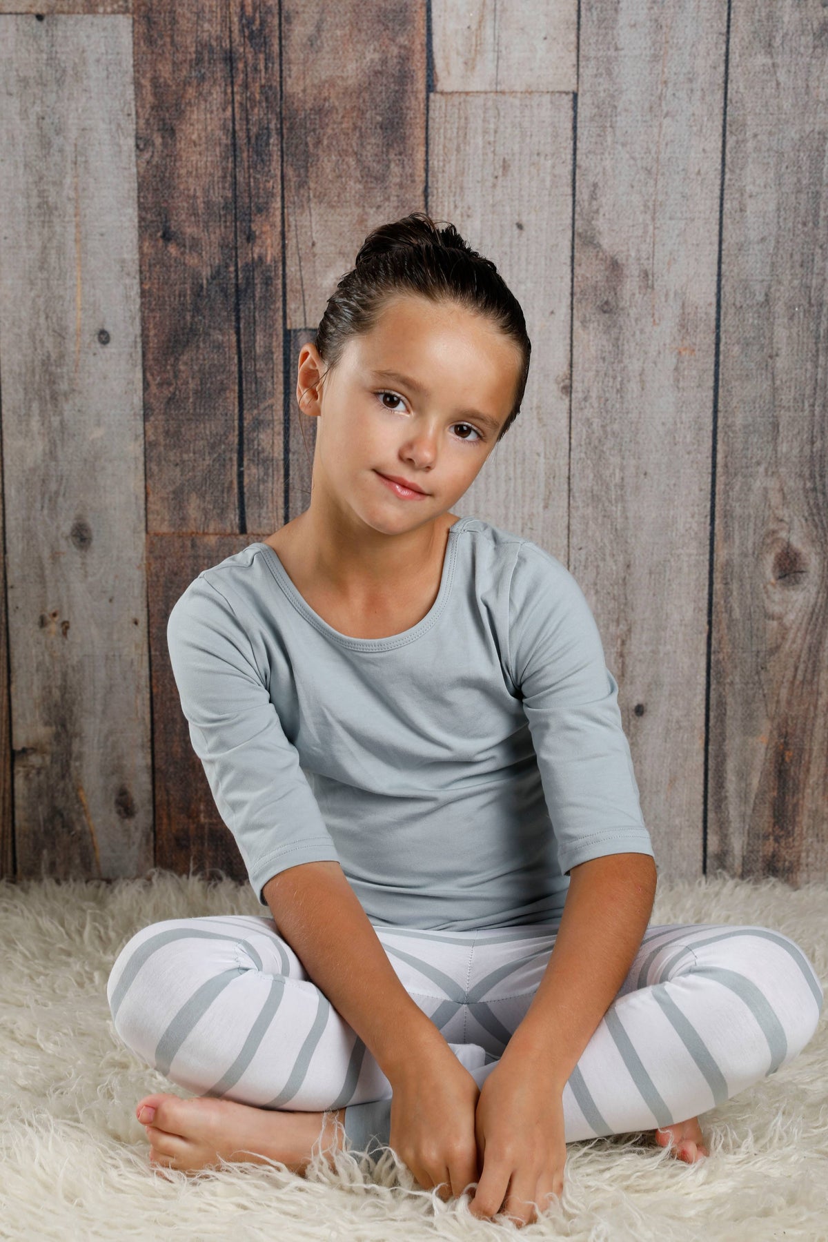 Sutton Button Leggings - Sage Stripe