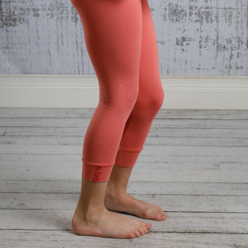 Capri Sutton Button Leggings - Salmon