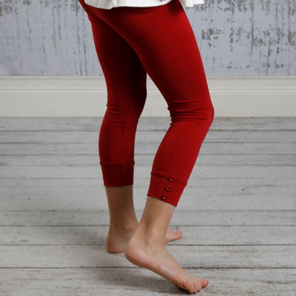 Capri Sutton Button Leggings - Lipstick
