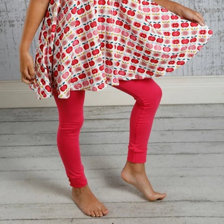 Sutton Button Leggings - Hot Pink - Pearls and Piggytails