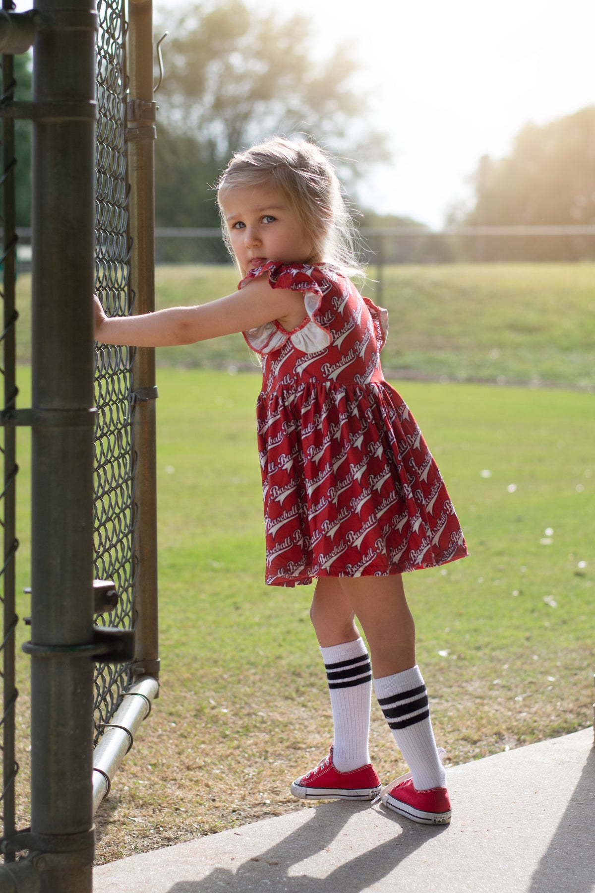 Adeline Dress - Baseball Banner