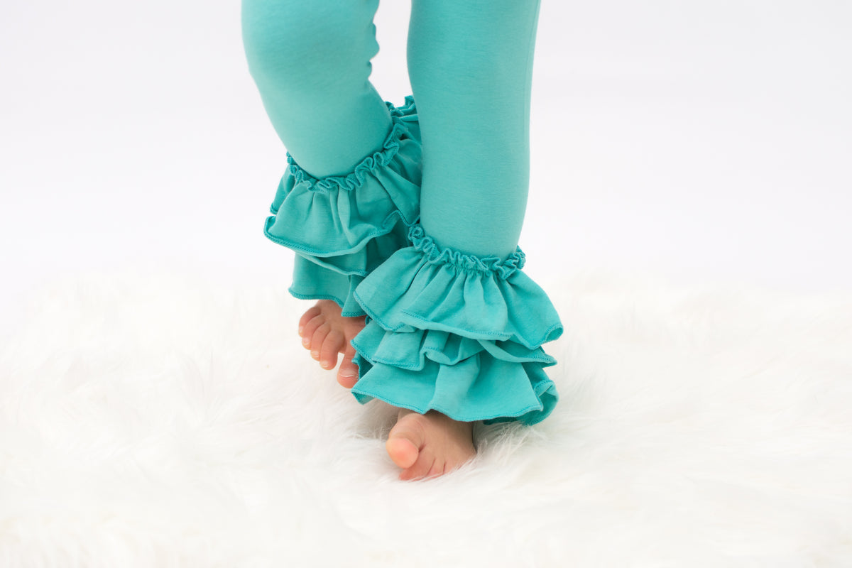 Bella Triple Ruffle Pants - Tiffany
