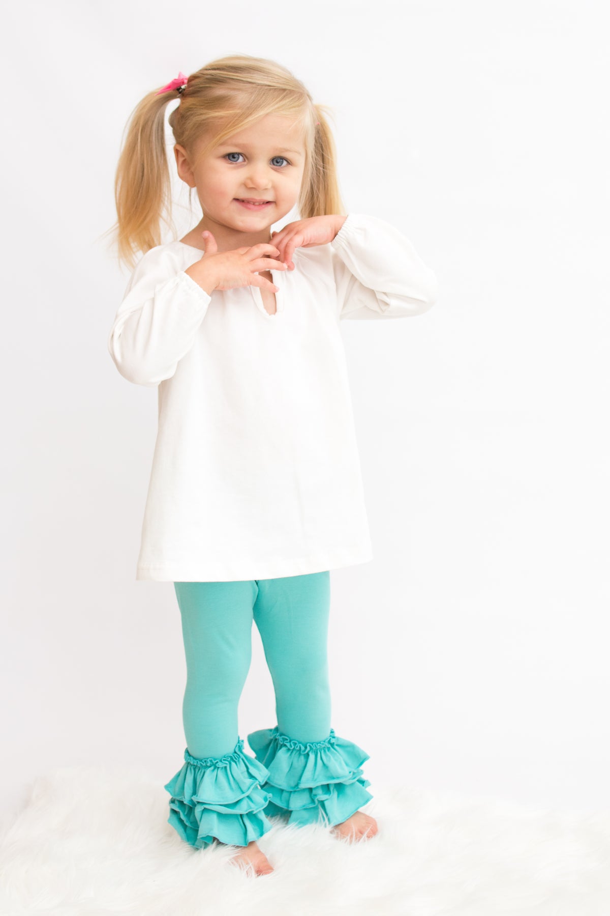 Bella Triple Ruffle Pants - Tiffany