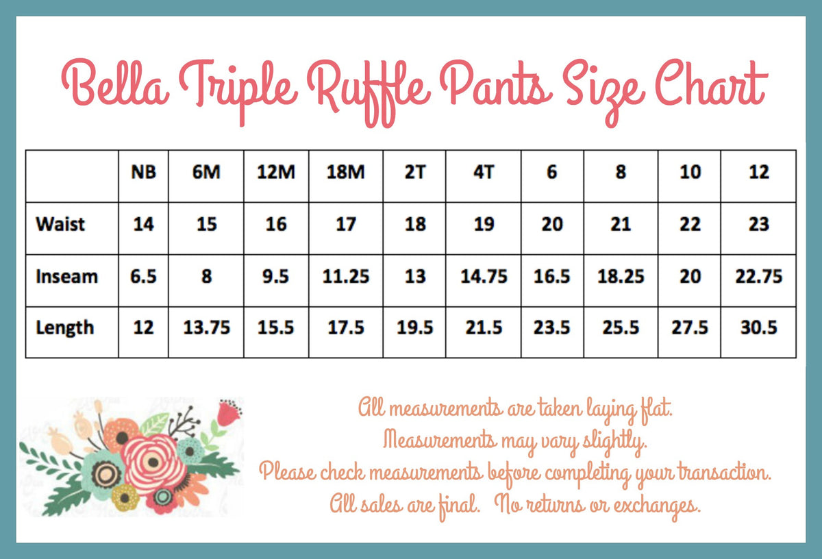 Bella Triple Ruffle Pants - Cinnamon - Pearls and Piggytails