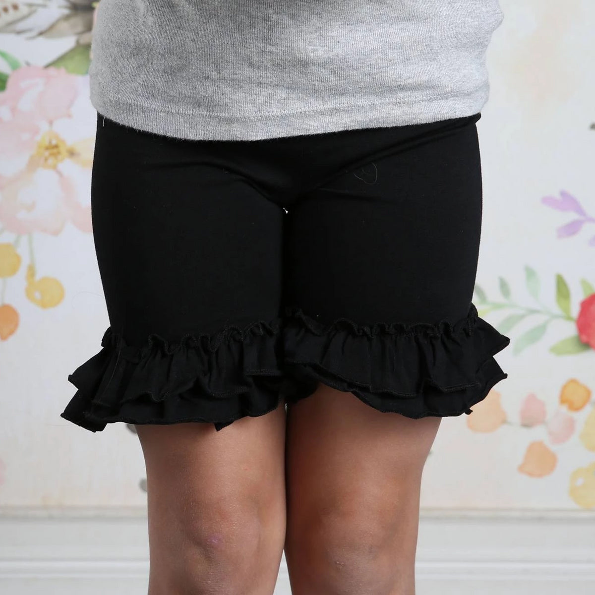 Ruffle Shortie - Black - Pearls and Piggytails