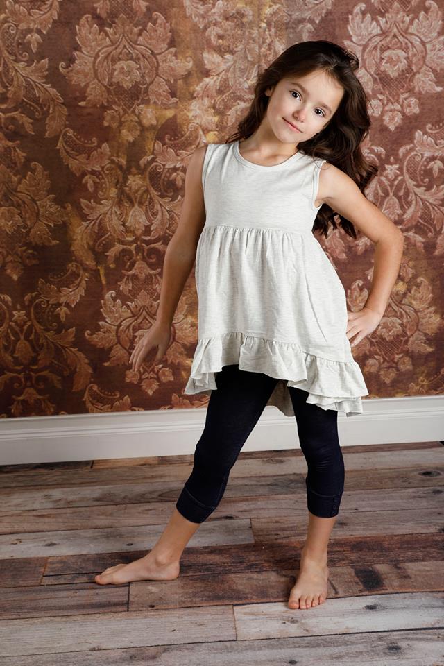 Capri Sutton Button Leggings Denim Pearls and Piggytails