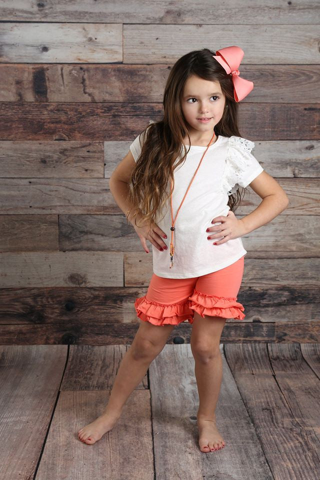 Little girl ruffle sale shorts