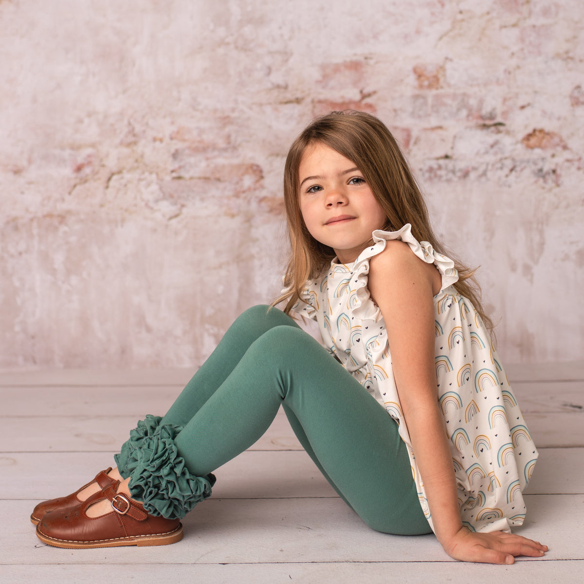 Icing Ruffle Leggings - Teal