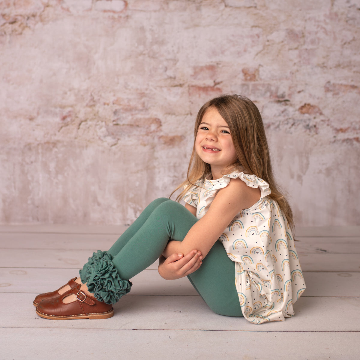 Icing Ruffle Leggings - Teal
