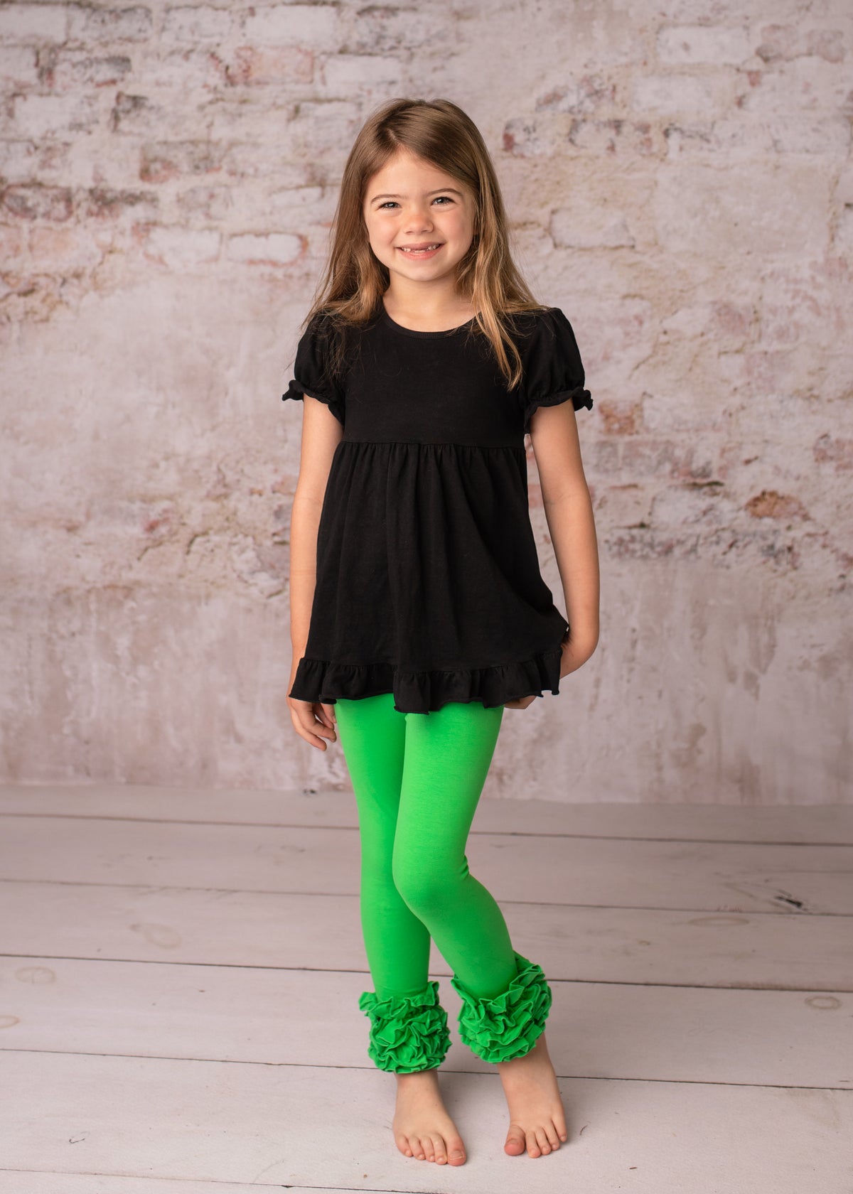 Icing Ruffle Leggings - Pickle
