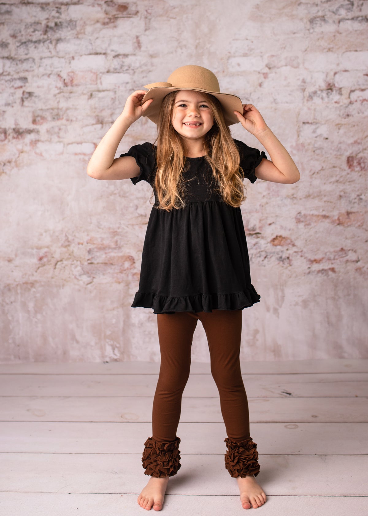 Icing Ruffle Leggings - Mocha