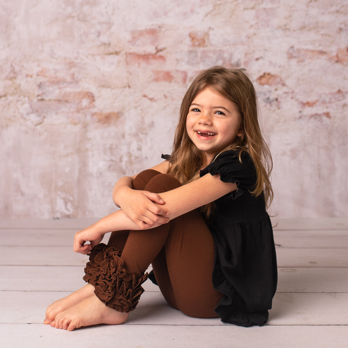 Icing Ruffle Leggings - Mocha