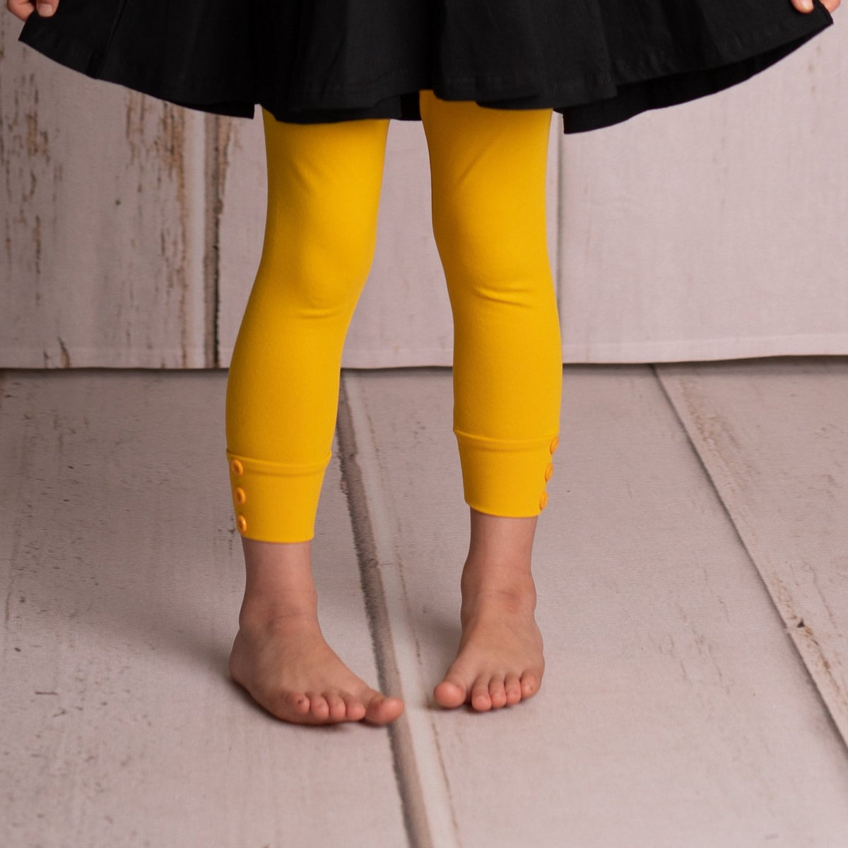Capri Sutton Button Leggings - Mustard