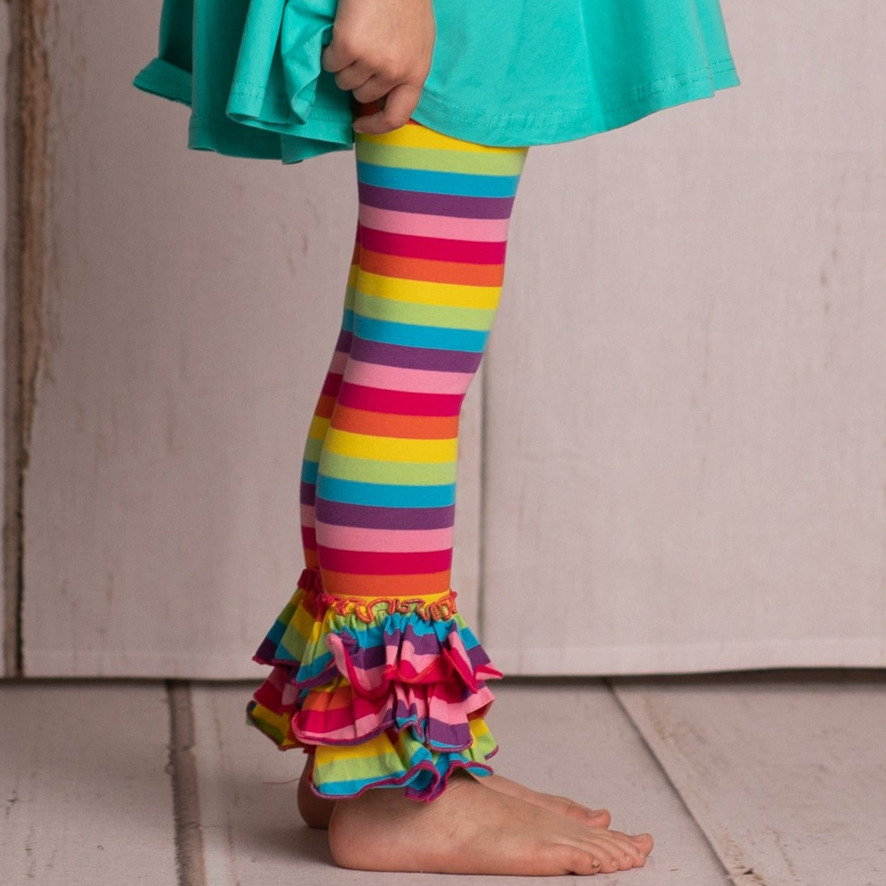 Rainbow ruffle pants clearance