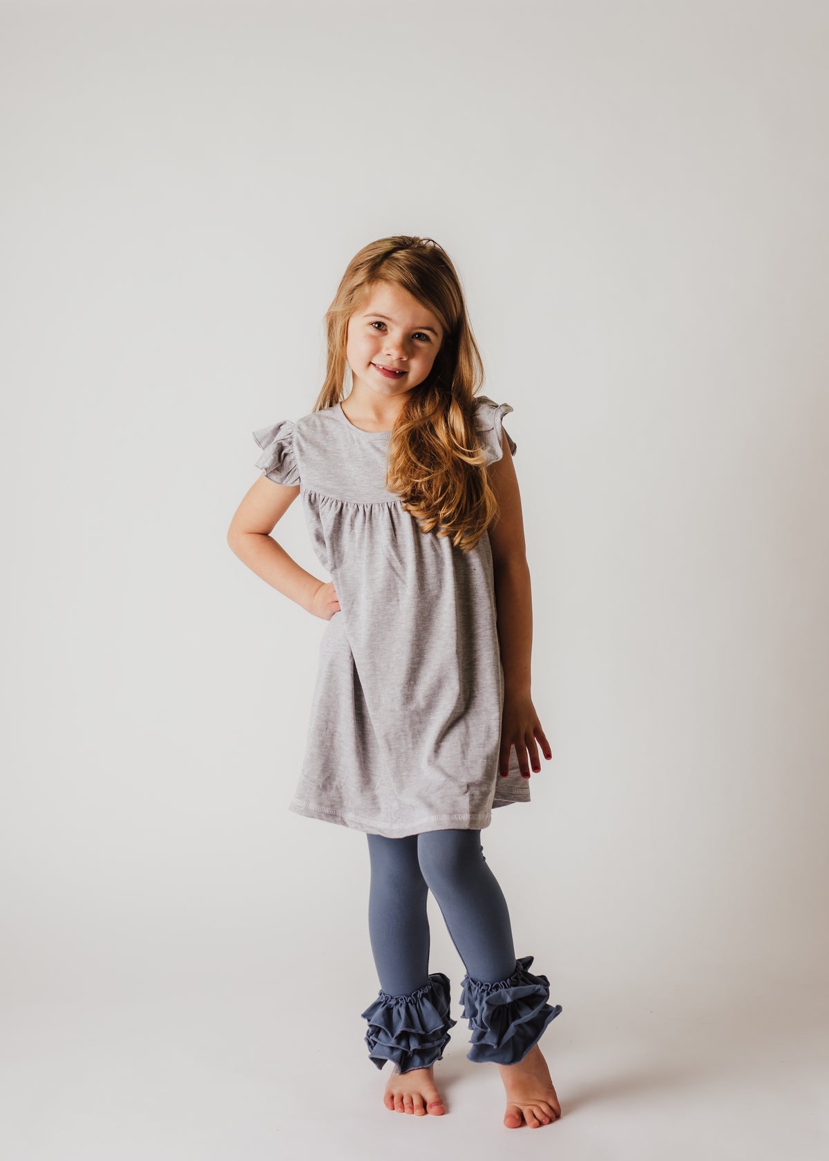 Bella Triple Ruffle Pants - Blue Jay