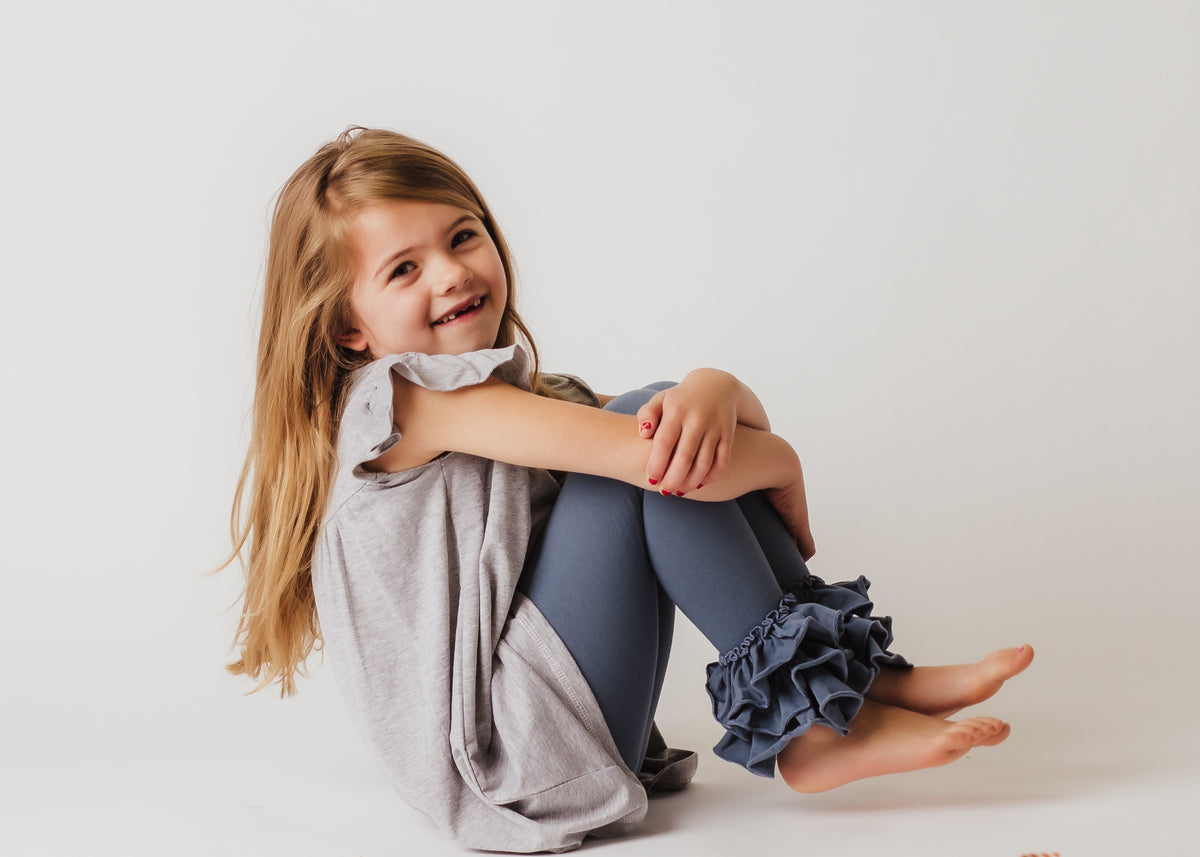 Bella Triple Ruffle Pants - Blue Jay