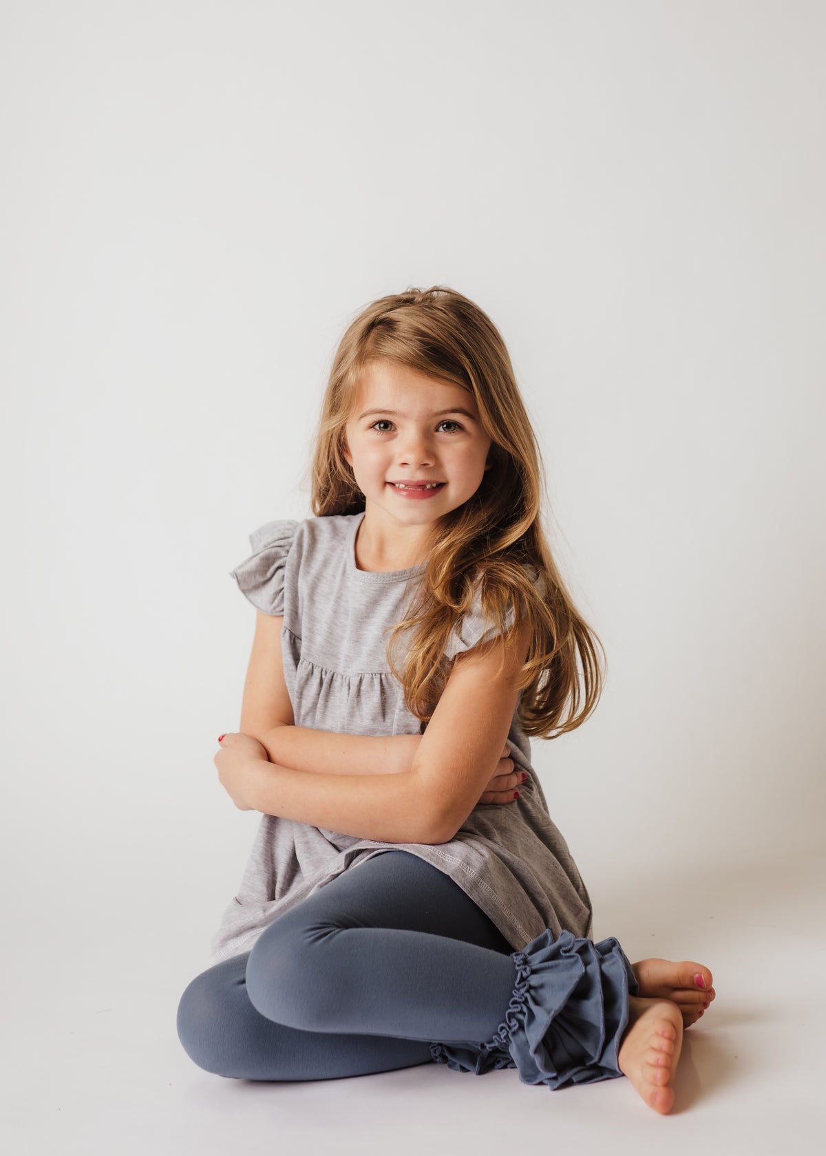 Bella Triple Ruffle Pants - Blue Jay