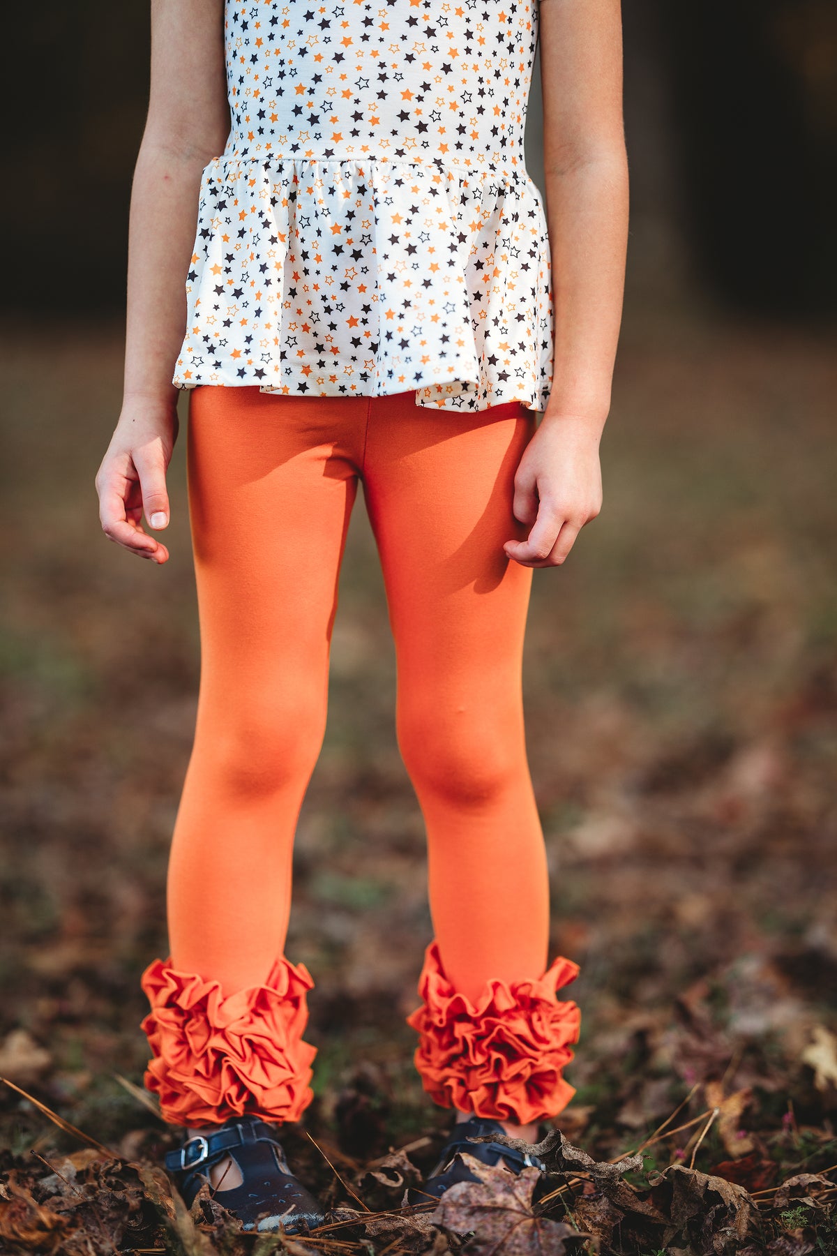 Icing Ruffle Leggings - Pumpkin