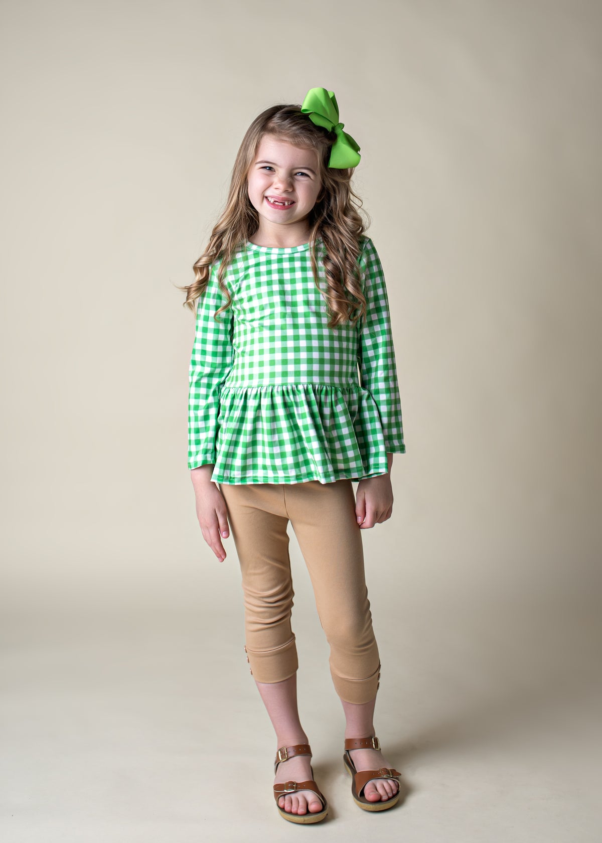Haley Long Sleeve Peplum - Clover