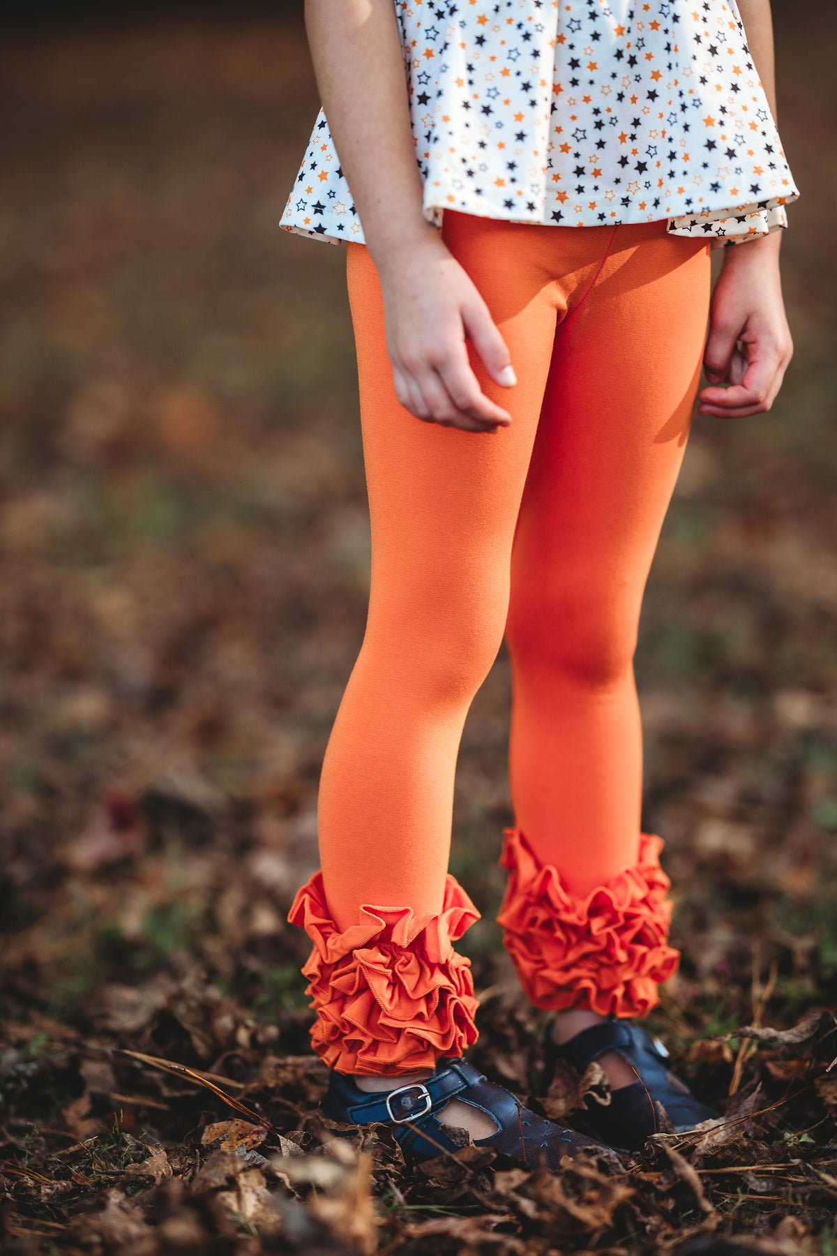 Icing Ruffle Leggings - Pumpkin