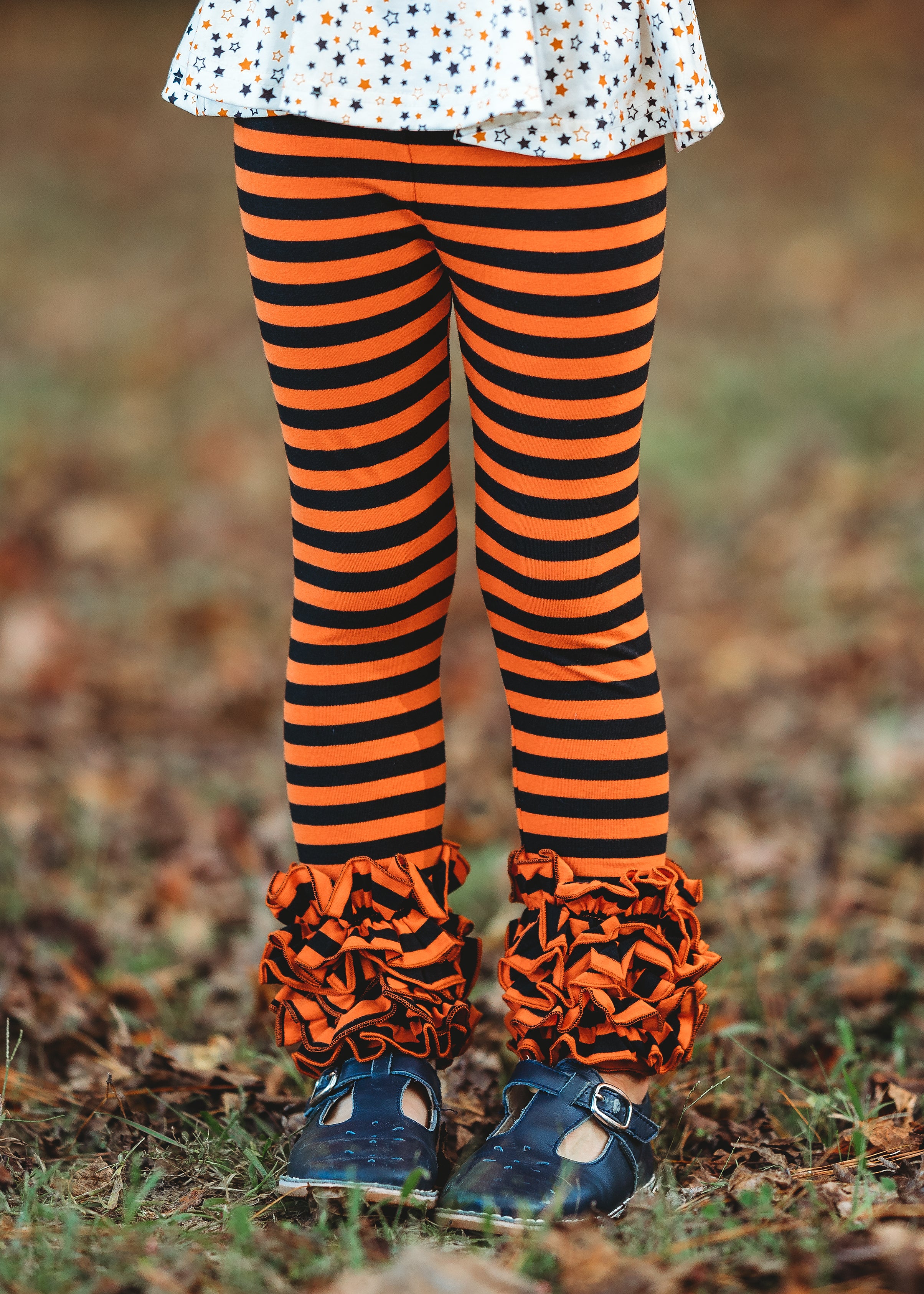 Orange striped leggings clearance
