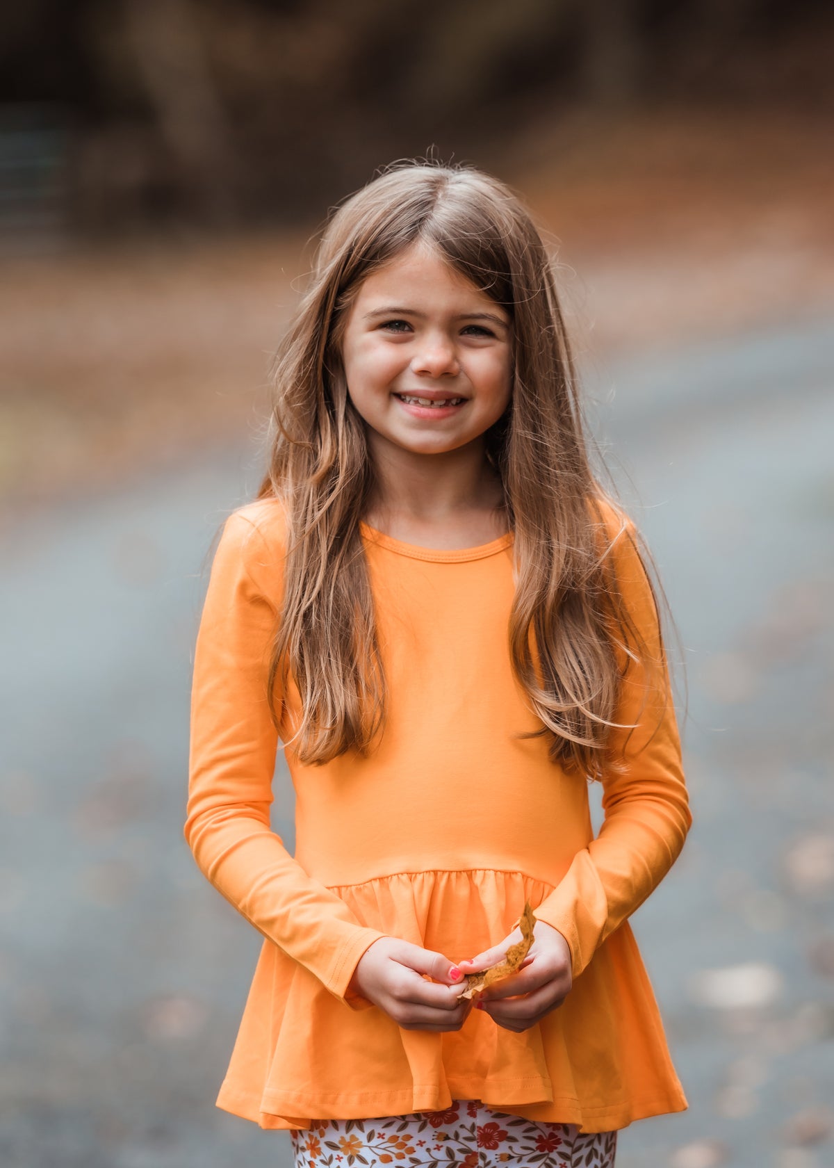 Peplum Long Sleeve - Pumpkin Spice