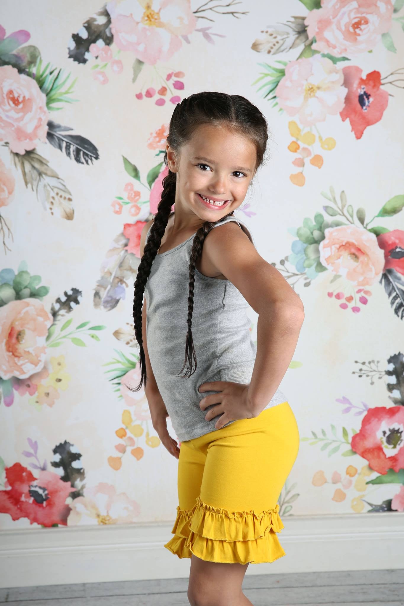 Ruffle Shortie -Daffodil - Pearls and Piggytails