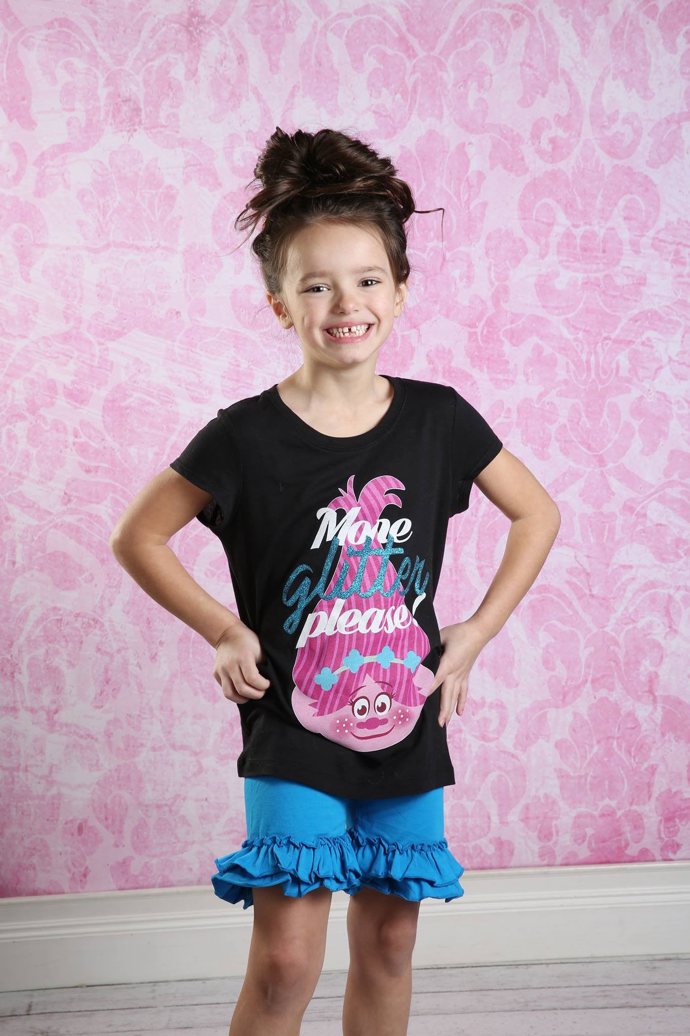 Ruffle Shortie - Electric - Pearls and Piggytails