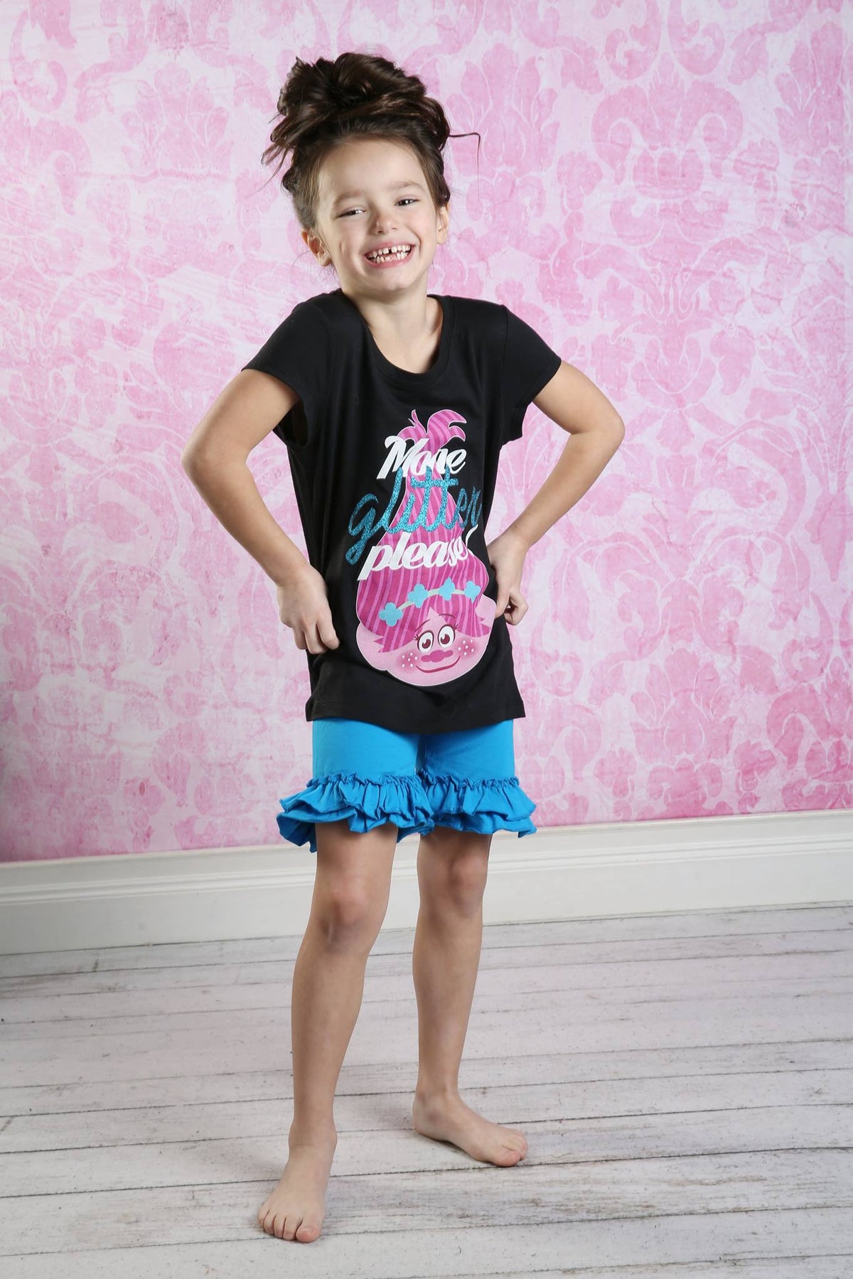 Ruffle Shortie - Electric - Pearls and Piggytails