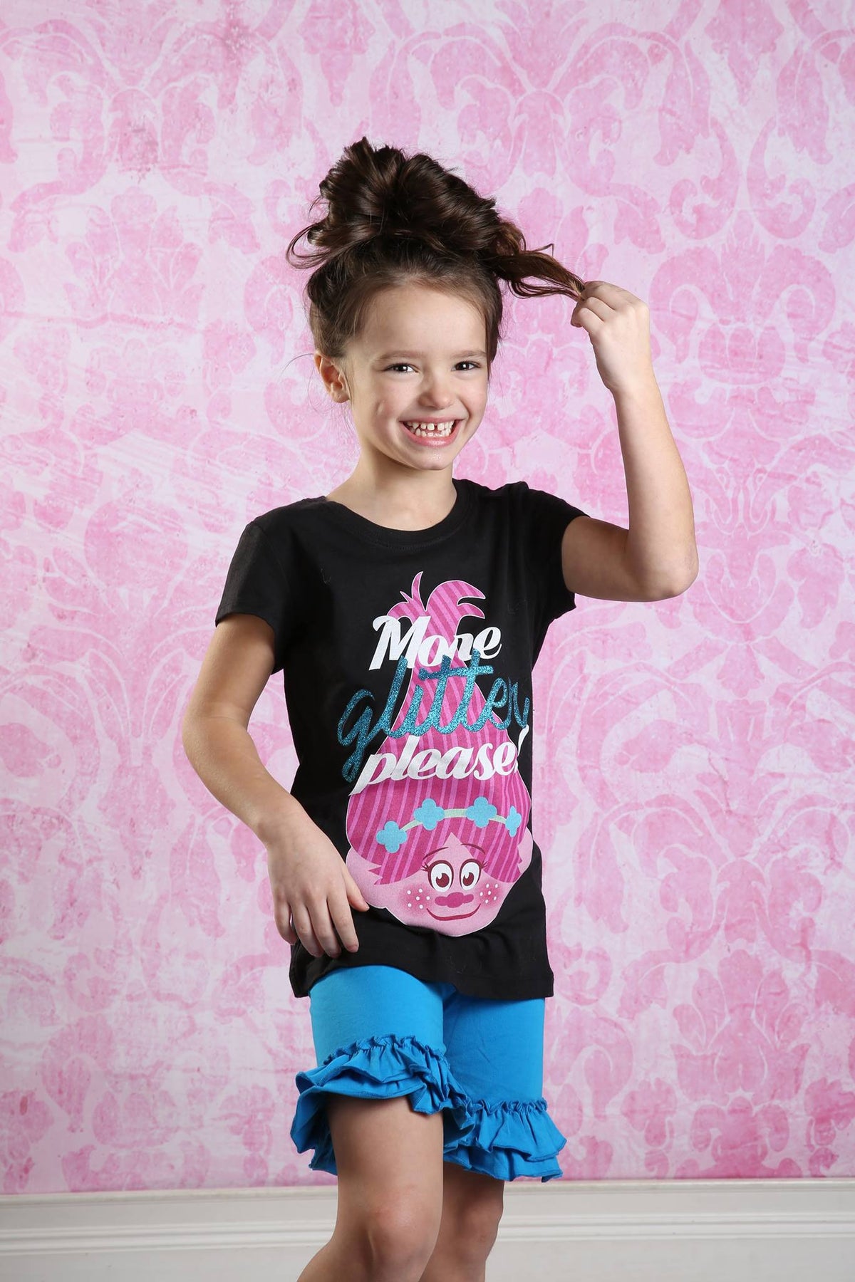 Ruffle Shortie - Electric - Pearls and Piggytails