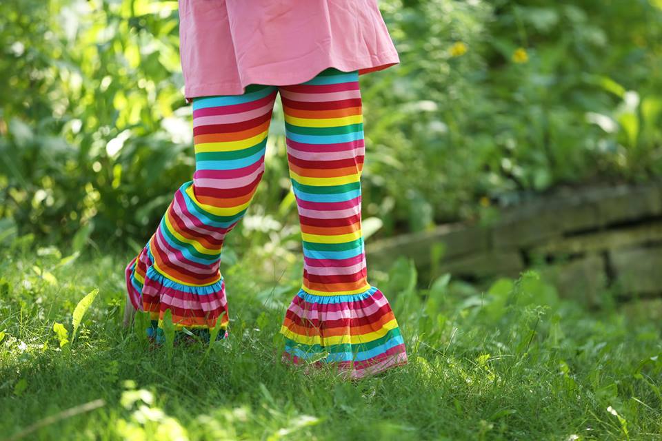 Ellie Ruffle Pants - Rainbow