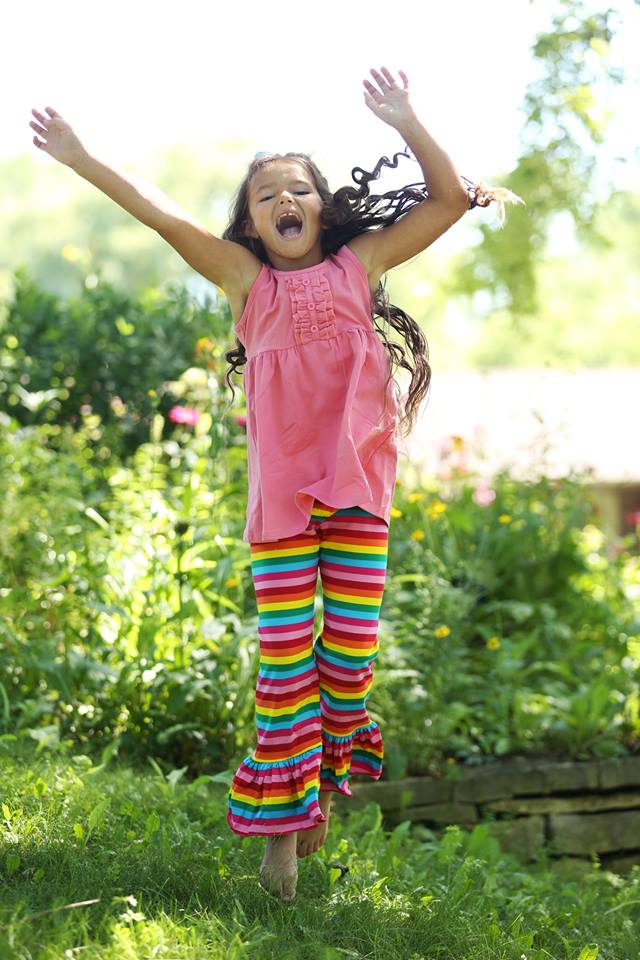 Ellie Ruffle Pants - Rainbow