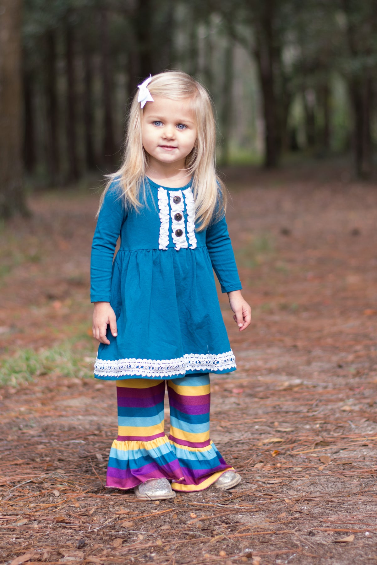 Ellie Ruffle Pants - Enchanted Rainbow