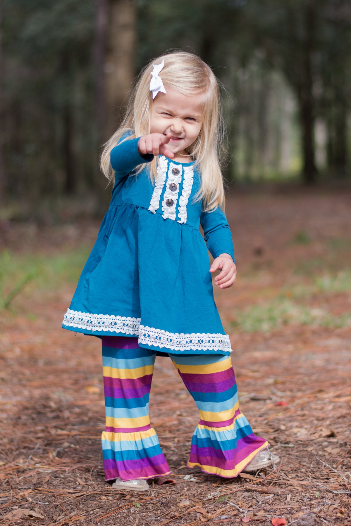 Ellie Ruffle Pants - Enchanted Rainbow