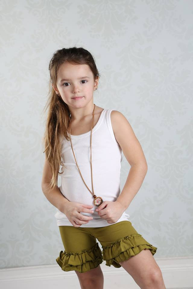 Ruffle Shortie - Herb - Pearls and Piggytails