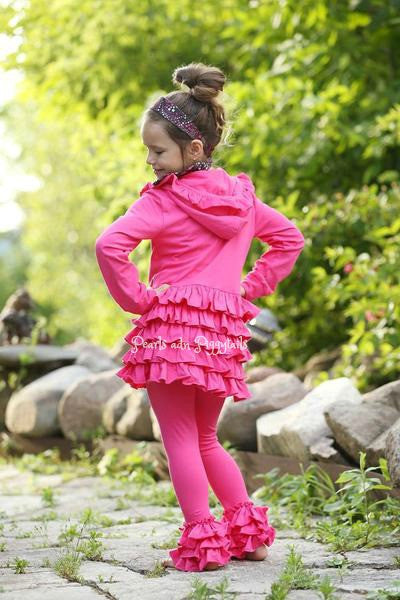 PREORDER Riley Ruffle Jacket - Hot Pink - Pearls and Piggytails