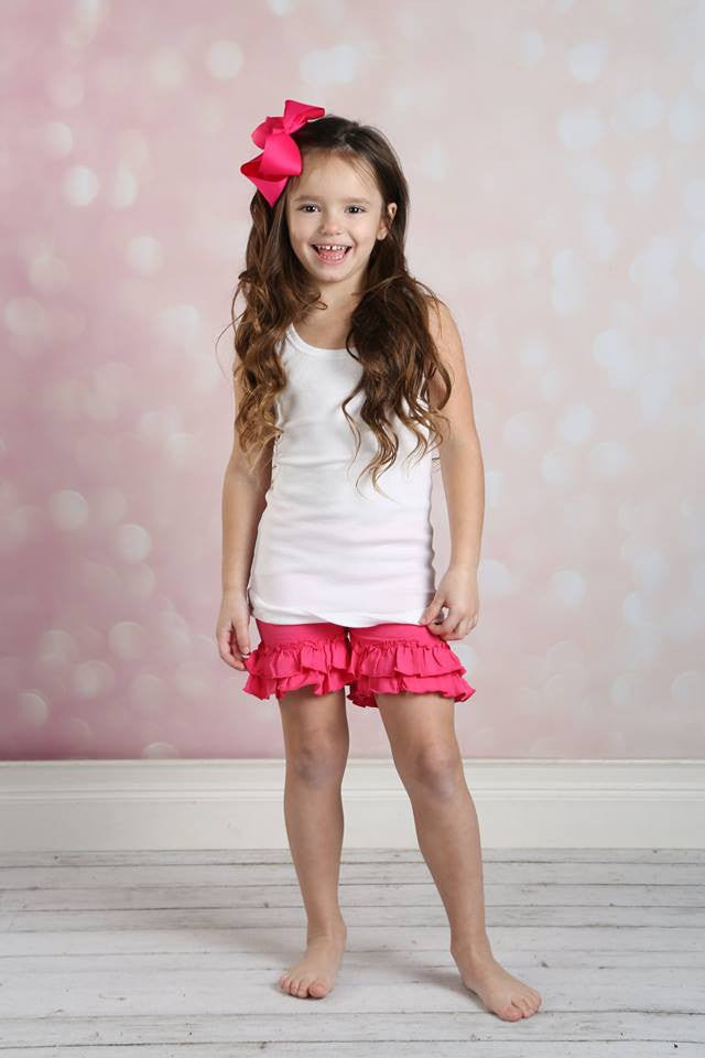 Ruffle Shortie - Hot Pink - Pearls and Piggytails