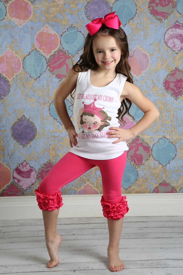 Capri Icing Leggings - Hot Pink - Pearls and Piggytails