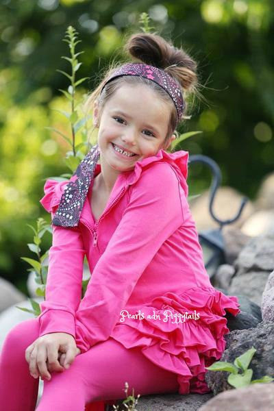 PREORDER Riley Ruffle Jacket - Hot Pink - Pearls and Piggytails