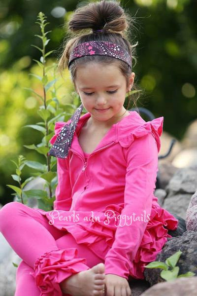 PREORDER Riley Ruffle Jacket - Hot Pink - Pearls and Piggytails