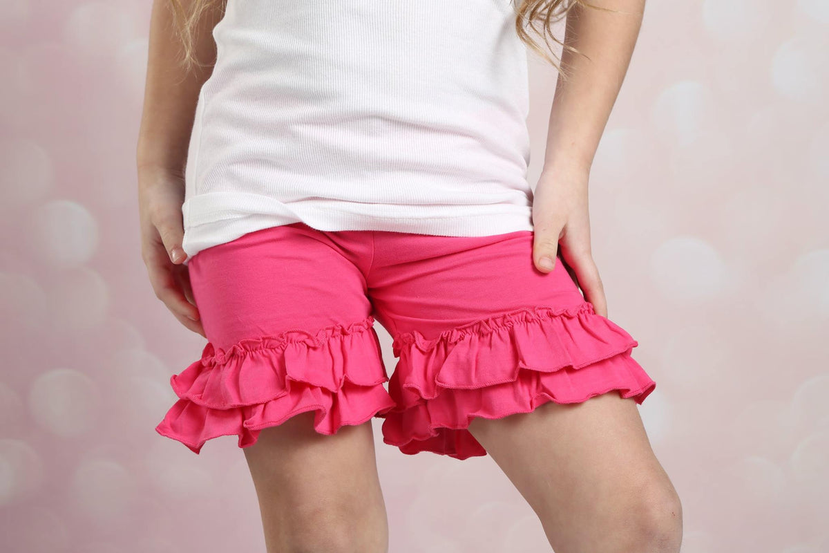 Ruffle Shortie - Hot Pink - Pearls and Piggytails