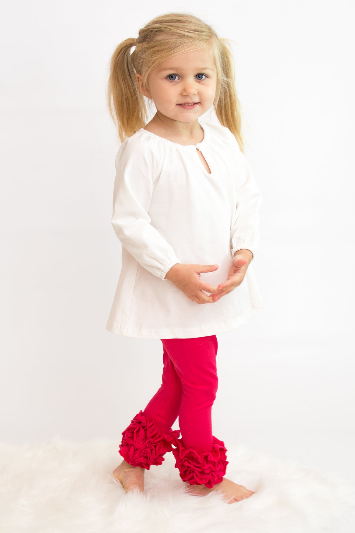 Icing Ruffle Leggings - Strawberry